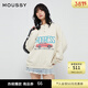 moussy 新品金屬暗扣撞色復古汽車(chē)印花衛衣010IAQ90-7911 010白色 均碼