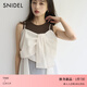 SNIDEL2025秋冬新品圓領(lǐng)無(wú)袖背心蝴蝶結吊帶襯衫套裝SWCT254248 棕色 均碼