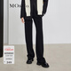 MO&Co.抽繩松緊彈力高腰寬松直筒休閑褲女黑色闊腿褲休閑運動(dòng)褲女 黑色-第2批 S 160