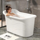 捷貝大人泡澡桶家用大號塑料小戶(hù)型浴缸成人全身游泳沐浴盆加厚洗澡桶 象牙白【特惠】1米-無(wú)蓋