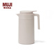 MUJI 寬口易清洗 保溫保冷桌上水壺 辦公室 家用 米灰色 1.3L