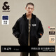 杰克·瓊斯（JACK&JONES）秋冬男裝棉衣飛行夾克男保暖寬松潮流連帽短款棉服外套男士 黑色E40 M 175
