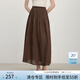 范思藍恩立體塔克線(xiàn)高腰顯瘦傘裙女2025夏新款A字大擺半身裙2738 咖啡色 XS
