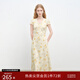 自巧小個(gè)子溫柔感印花連衣裙2025夏季女新款高級感收腰顯瘦中長(cháng)裙子 水彩黃花 M （尺碼：4）