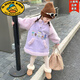 G.duck女童加絨連衣裙秋冬2025新款兒童加厚公主裙可愛(ài)寶寶冬季衛衣裙子 紫色 90 cm