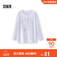 森馬（Semir）長(cháng)袖T恤女夏中長(cháng)款oversize印花2026甜美少女感罩衫109326101003