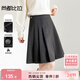 尚都比拉半身裙女裝秋冬新款學(xué)院風(fēng)百褶裙小個(gè)子簡(jiǎn)約A字短裙