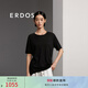 ERDOS 春夏絲棉圓領(lǐng)不對稱(chēng)寬松百搭休閑顯瘦短袖女針織衫 黑 XL 170/92A