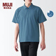 MUJI  Walker 男式 防紫外線(xiàn)性能 POLO衫 防曬衫防曬衣防曬服BIA05A3S 煙熏藍色 2XL （185/112A）