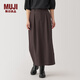 MUJI女式  不易沾水 直筒裙 長(cháng)半身裙女裙子女裝 春季 BE1SSC4A 棕色 XL (165/74A)