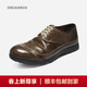 dreambox鈞博vibram防滑耐磨包頭馬皮男士皮鞋舒適徒步戶(hù)外休閑鞋 古銅綠 41