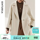 尚都比拉100%羊毛西裝領(lǐng)毛呢大衣女冬季可拆卸腰帶小個(gè)子通勤風(fēng)雙面呢外套
