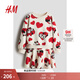 H&M【迪士尼系列】童裝女童2件式秋季艾莎公主襯衫衛衣裙1200388 奶油色/米妮老鼠 110 562-4Y