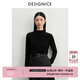 迪賽尼斯（DESIGNICE）迪賽尼斯2025冬季新款通勤氣質(zhì)百搭正肩修身半高領(lǐng)長(cháng)袖毛針織衫女 黑色 S
