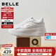 百麗（Belle）沈月同款步步糕厚底小白鞋女26春季新款商場(chǎng)增高休閑板鞋E7J1DAM6 米白色（6CM跟高）【沈月同款】 37