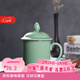 龍泉青瓷茶杯辦公杯陶瓷茶具家用喝茶杯純手工泡茶杯帶柄杯子普洱茶杯水杯 弟窯梅子青-禮盒裝