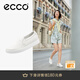 愛(ài)步（ECCO）休閑鞋女鞋 牛皮休閑板鞋一腳蹬板鞋 柔酷219253 白色21925301007 36