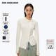 ANN ANDELMAN【明星同款】不規則針織衫女秋款長(cháng)袖開(kāi)衫不對稱(chēng)上衣 米白色 S
