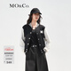 MO&Co.美式復古三醋酸混紡刺繡撞色棒球服夾克外套設計感小眾摩安珂 黑色-第2批 S 160