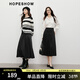 紅袖黑色百褶半身裙春季2025新款女裝顯瘦通勤氣質(zhì)立體A字中腰長(cháng)裙子 黑050 L