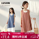 LUSON陳大豬童裝女童連衣裙2025新款洋氣法式格子裙兒童夏季裙子