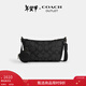 蔻馳（COACH）【禮物】奧萊男女同款經(jīng)典標志附手包FINN小號斜挎包單肩包通勤 QB/炭黑色/黑色