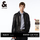 杰克·瓊斯（JACK&JONES）春季寬松舒適男士時(shí)尚潮字母刺繡機車(chē)皮衣夾克外套男裝224410005 E40黑色 M 175