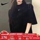 耐克（NIKE）官方t恤女 夏裝新款時(shí)尚寬松舒適簡(jiǎn)約衣服刺繡小勾透氣棉質(zhì)短袖女 FD4150-010 XL