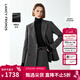 朗姿復古羊毛灰色高智氣質(zhì)通勤職業(yè)西服外套女2024冬季新款西裝 深灰色2 2XL