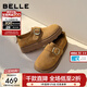 百麗（Belle）堅果拿鐵絨面勃肯鞋女2026春新款商場(chǎng)舒適柔軟復古休閑鞋F3V1DAA6 棕色 37