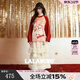 LALABOBO【快樂(lè )守護隊系列】衛衣T恤26年春新潮原創(chuàng  )過(guò)年紅色圓領(lǐng)上衣 紅色 M