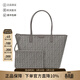 湯麗柏琦（Tory Burch）女士EVER-READY大容量拉鏈托特包購物袋子母包手提單肩女包145634 025 灰綠色提籃編織印花