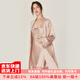 珊目爾【性感百搭新款】重磅蕩領(lǐng)真絲睡裙100%桑蠶絲吊帶睡衣純欲風(fēng) 藕粉色【裙袍兩件套】 M (160)適合80-105斤穿著(zhù)