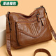 葉余蕓洛女神節媽媽包洋氣百搭女士斜挎包多層新年女包中老年老太 棕色