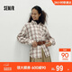 森馬（Semir）[商場(chǎng)同款]長(cháng)袖襯衫女中長(cháng)款格子2025秋寬松落肩襯衣101525105003