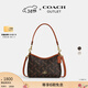 蔻馳（COACH）奧萊女士女包馬車(chē)圖案印花LAUREL 19號單肩包斜挎包流浪包禮物 IM/松露色 混合色