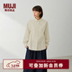 MUJI 女式 桑蠶絲混 圓領(lǐng)長(cháng)袖襯衫女士襯衣外套26年春季 女裝女款 淺黃色 M (160/84A)