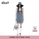 DZZIT地素牛仔連衣裙夏季背帶可愛(ài)小眾短裙女 藍色 XS