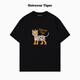 OSTRAVAR TIGER專(zhuān)柜新款 Ostravar Tiger潮牌2026夏手繪慵懶風(fēng)寬松純棉短袖女t恤 經(jīng)典黑 M 100-120斤