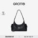 GROTTO個(gè)樂(lè )新款吐司hobo包植鞣羊皮腋下單肩斜挎軟包通勤禮物 經(jīng)典黑/亮銀 S