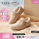 他她（TATA）復古加絨勃肯鞋女棉鞋厚底毛毛拖鞋穆勒鞋子CUG01CM5 米杏（絨里） 37