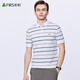 杉杉（FIRS）條紋翻領(lǐng)短袖T恤男2026夏季新款彈力清爽舒適POLO減齡t恤衫631 本白 S (165) （推薦80-100斤）
