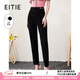 愛(ài)特愛(ài)（EITIE）氣質(zhì)OL高腰顯瘦小腳休閑褲通勤簡(jiǎn)約百搭春季新款6905601 黑色20 S 155