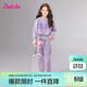 笛莎童裝女童套裝2025年春季中大童假兩件休閑運動(dòng)套裝 夢(mèng)幻紫 165