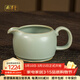 周澤堂 粉青汝窯公道杯茶海分茶器 景德鎮陶瓷茶具配件 純手工精制 圈足茶海 295ml