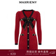 MAXRIENY財閥千金針織裙蝴蝶結小香風(fēng)連衣裙氣質(zhì)顯瘦短裙 宮墻紅 L 03