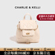 CHARLIE&KELLI CK品牌包包女款小香風(fēng)菱格雙肩包女士2026新款學(xué)生鏈條書(shū)包校園 米白色【京倉配送 贈專(zhuān)柜禮袋】