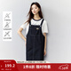 茵曼（INMAN）復古學(xué)院牛仔背帶裙女2025夏季新款時(shí)尚百搭減齡直筒連衣裙 深牛仔藍 M