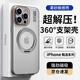 暴走【解壓磁吸旋轉支架】適用蘋(píng)果15promax手機殼 iPhone15promax保護套 柔砂膚感透色輕薄簡(jiǎn)約硬殼灰