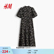 H&M女裝連衣裙2026春季新款碎花法式千金穿搭長(cháng)款連身裙1275645 黑色/花卉009 M 165/96